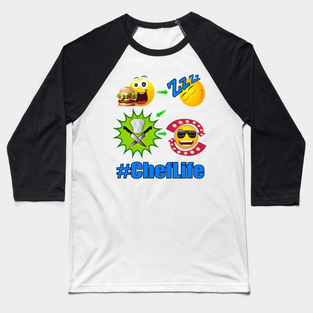 Chef Life Cooking Lifestyle #ChefLife Cheese Burger Baseball T-Shirt by Duds4Fun